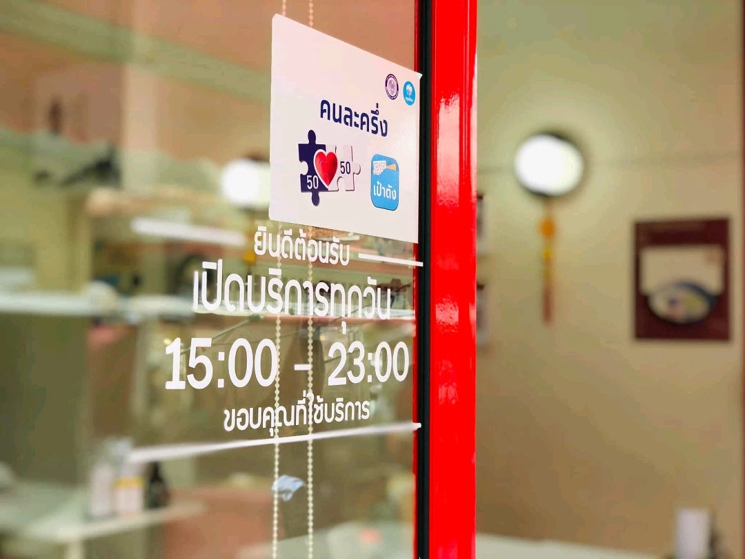 สติ๊กเกอร์ติดกระจก สติกเกอร์ร้านกาแฟ เวลา เปิด-ปิด ร้าน มีเลขสำรองให้เปลี่ยนเวลา (G0015_TH) ป้ายเวลา สติกเกอร์แต่งร้าน