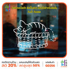 สติ๊กเกอร์ติดกระจก รูปแมว นอนบนตะกร้า Cat sticker สติกเกอร์แต่งร้าน สติกเกอร์ไดคัท สติ๊กเกอร์ G0256
