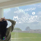 สติ๊กเกอร์ติดกระจก HAPPY EVERYDAY รูปสุนัข รูปหมา dog แต่งร้านสัตว์เลี้ยง ร้านตัดขน ตกแต่งบ้าน สติกเกอร์แต่งร้าน สติกเกอร์ไดคัท สติ๊กเกอร์ G0387