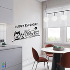 สติ๊กเกอร์ติดกระจก HAPPY EVERYDAY รูปสุนัข รูปหมา dog แต่งร้านสัตว์เลี้ยง ร้านตัดขน ตกแต่งบ้าน สติกเกอร์แต่งร้าน สติกเกอร์ไดคัท สติ๊กเกอร์ G0387