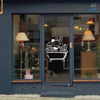 สติ๊กเกอร์ติดกระจก อาบน้ำตัดขน รูปสุนัข รูปหมา dog แต่งร้านสัตว์เลี้ยง ร้านตัดขน ตกแต่งบ้าน สติกเกอร์แต่งร้าน สติกเกอร์ไดคัท สติ๊กเกอร์ G0388