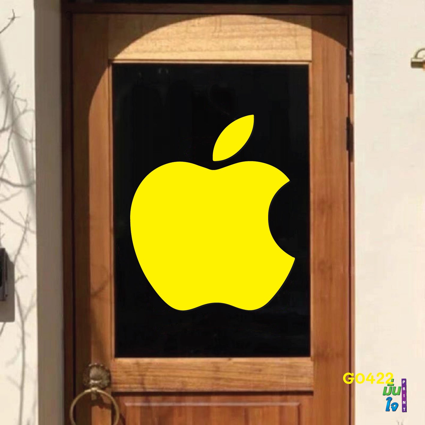 สติ๊กเกอร์ติดกระจก รูปแอปเปิ้ล apple ตกแต่งบ้าน แต่งร้านมือถือ สติกเกอร์ไดคัท สติ๊กเกอร์ G0422