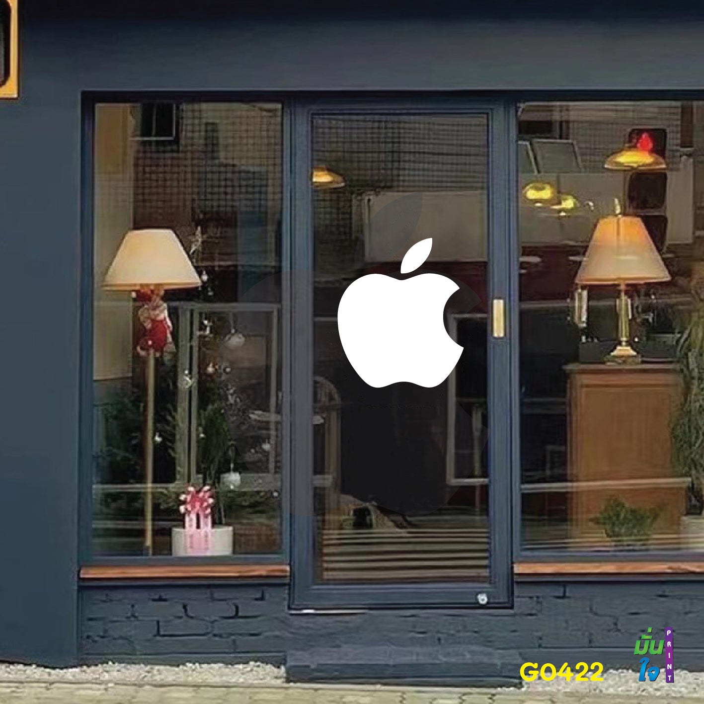 สติ๊กเกอร์ติดกระจก รูปแอปเปิ้ล apple ตกแต่งบ้าน แต่งร้านมือถือ สติกเกอร์ไดคัท สติ๊กเกอร์ G0422