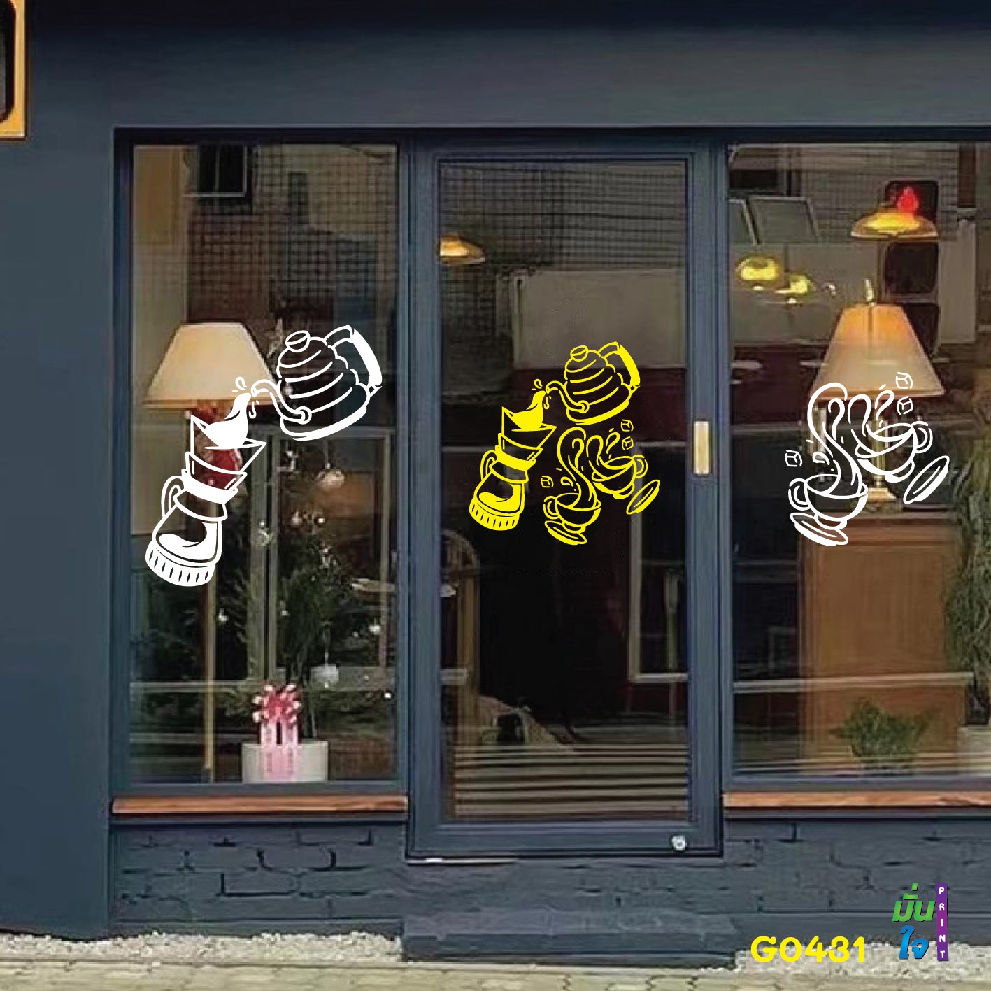 สติ๊กเกอร์ติดกระจก สติกเกอร์ร้านกาแฟ coffee shop กาแฟดริป Drip Coffee สติกเกอร์แต่งร้าน G0431