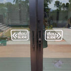 สติ๊กเกอร์ติดกระจก เลื่อน slide ป้ายเลื่อน สติกเกอร์แต่งร้าน (G0025) สติกเกอร์ ป้าย ติดกระจก